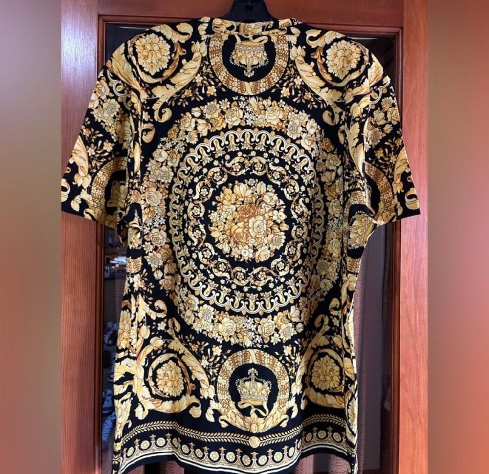Men's Versace BAROCCO print cotton T-shirt, size 4 XL made in Italy